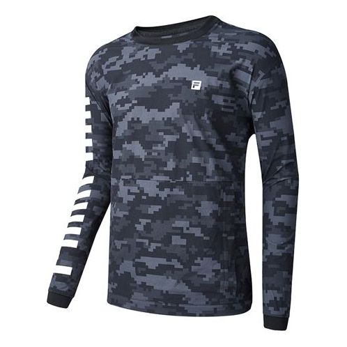 FILA Athletics Camouflage Printing Round Neck Pullover Sports Black A11M031224F-PT