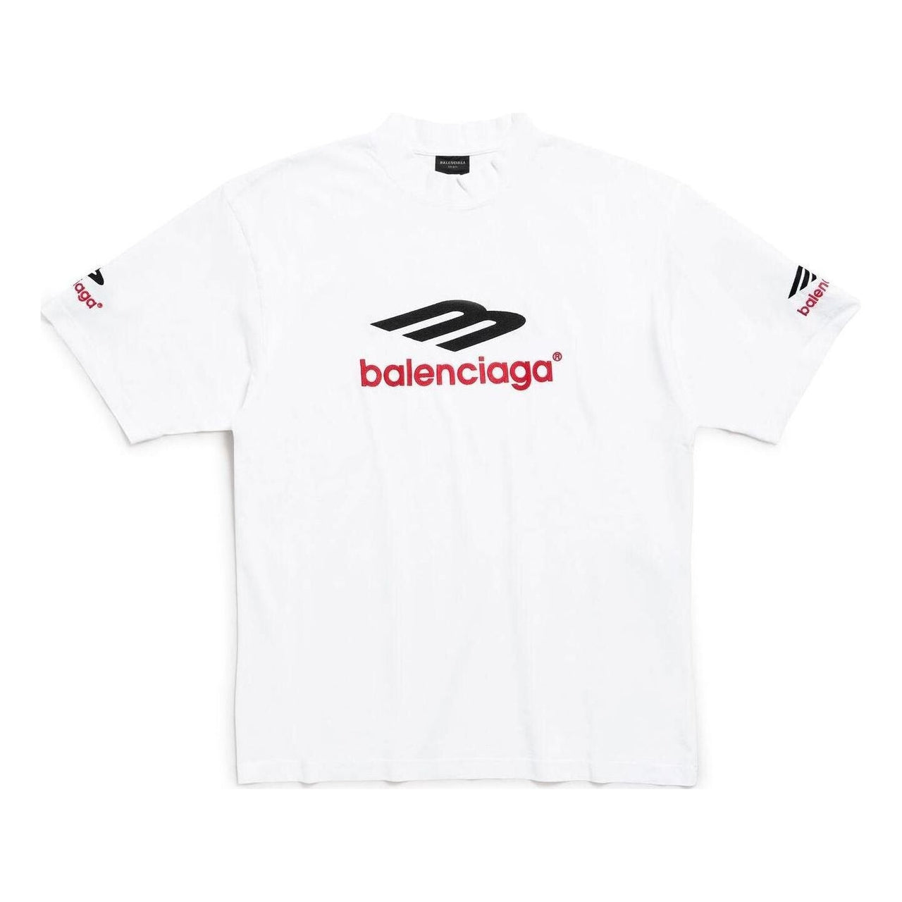 Balenciaga 3b Sports Icon T-shirt 'White Black Red' 764235TPVD79065