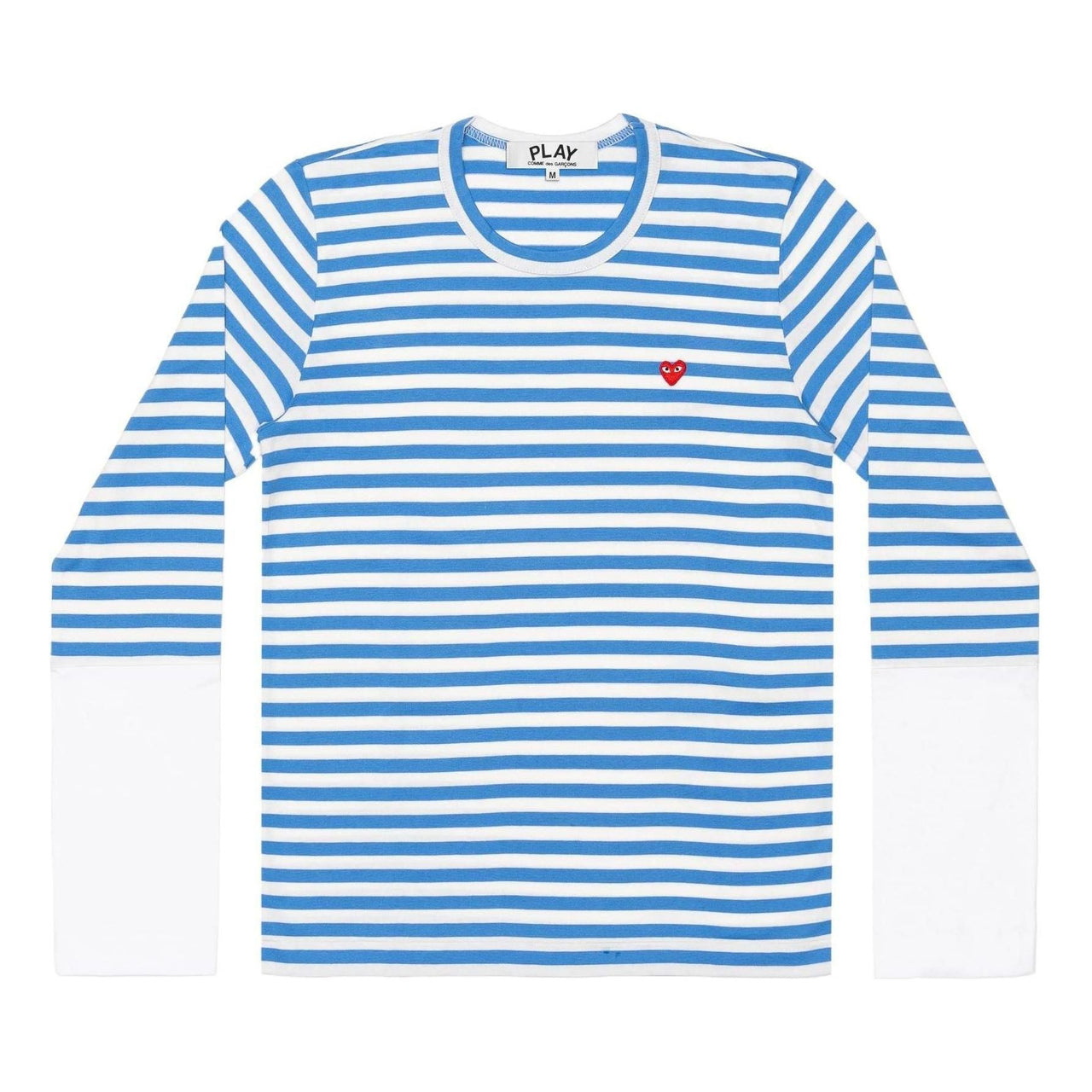 COMME des GARCONS PLAY L/S Bi-Colour Stripe White Sleeve T-Shirt 'Blue White' AZ-T320-051-1