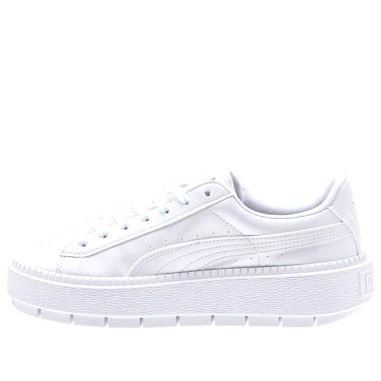 (WMNS) PUMA Suede Platform Trace Shoes White 367260-02