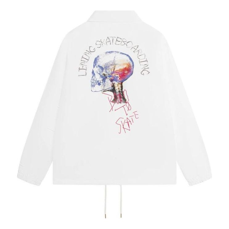 Li-Ning Skateboarding Graphic Loose Fit Coach Jacket 'White' AFDS817-3