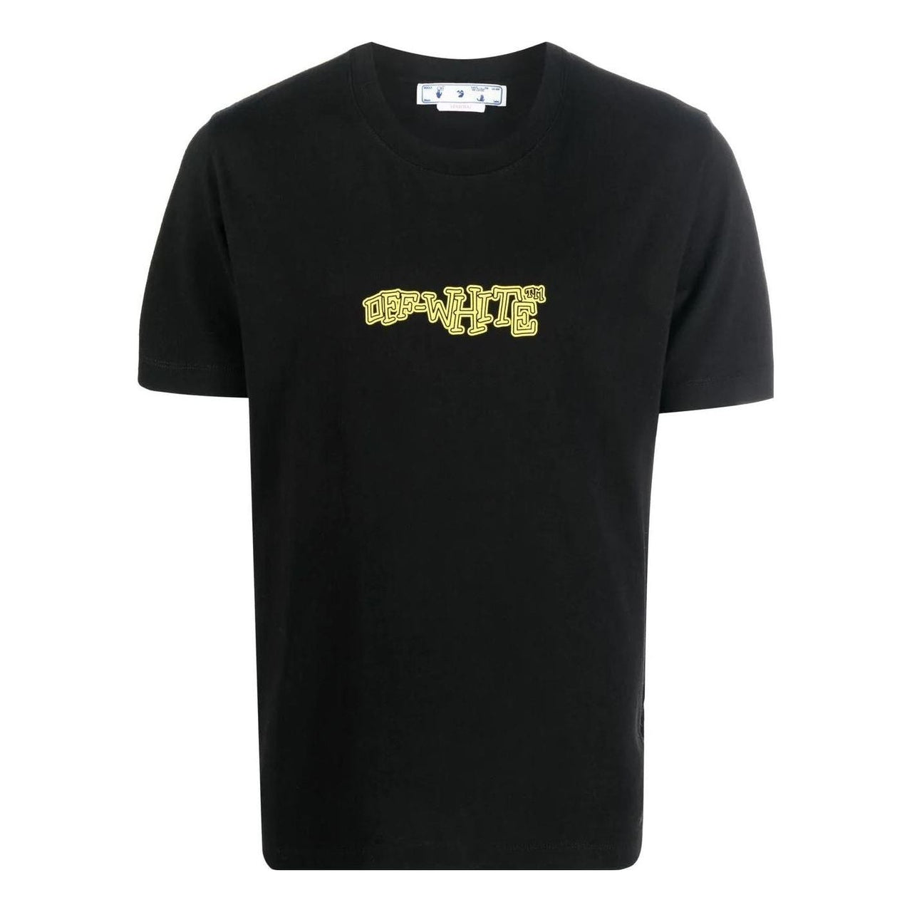 Men's Off-White FW22 Arrow Logo Printing Round Neck Short Sleeve Fitted Fit Black T-Shirt OMAA027F22JER0381018