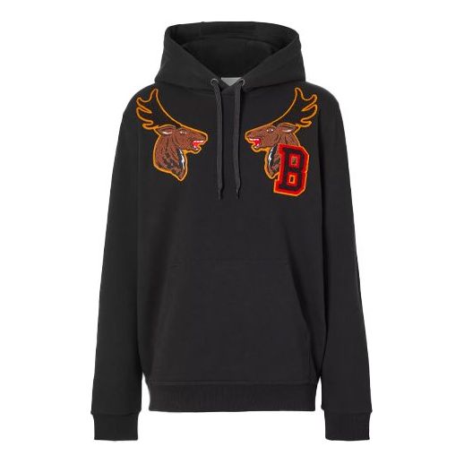 Burberry Preppy Style Animal Letter Pattern Male Black 80369111