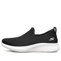 (WMNS) Skechers You Wave Sports Shoes Black/White 132000-BKW