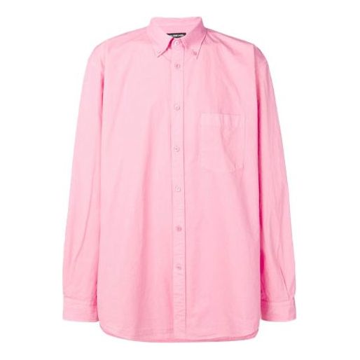 Balenciaga Back Logo Cotton Poplin Shirt 'Pink' 556878TEM095630