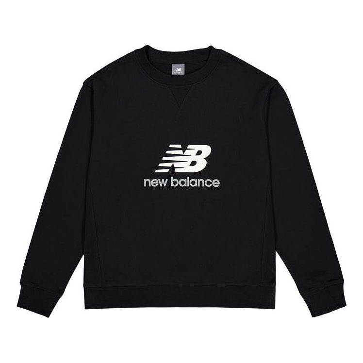 New Balance NB Essentials Stacked Logo Crewneck Sweatshirt 'Black' AMT41356-BK