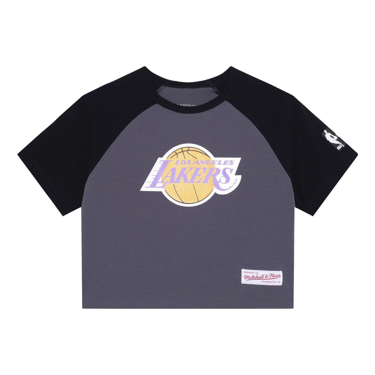 (WMNS) Mitchell & Ness x NBA Los Angeles Lakers Short Board T-shirt 'White Black' MNJYSST23018-GRAY