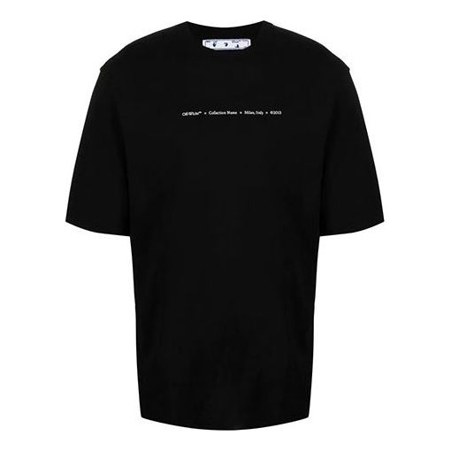 Off-White FW21 Arrow Pattern Logo Printing Round Neck Short Sleeve Ordinary Version Black OMAA119F21JER0141084