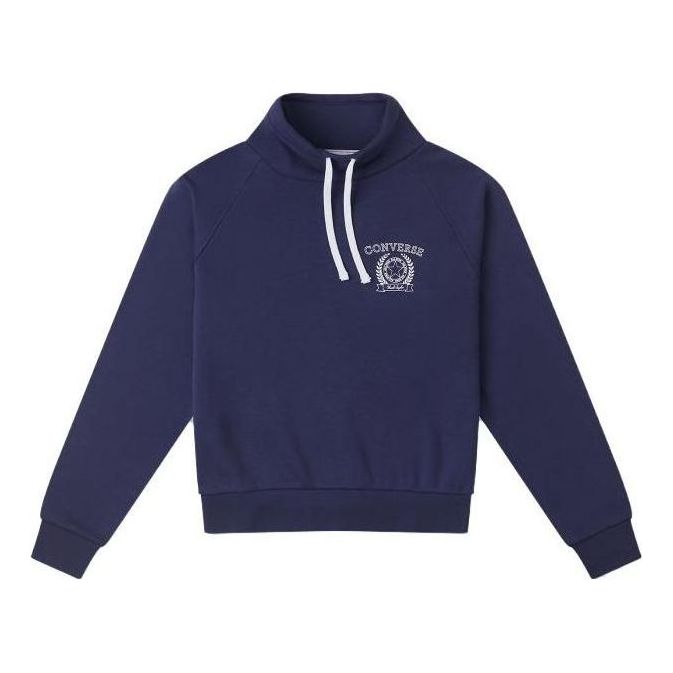 (WMNS) Converse Half Turtleneck Drawstrring Sweater 'Navy' 10026107-A03