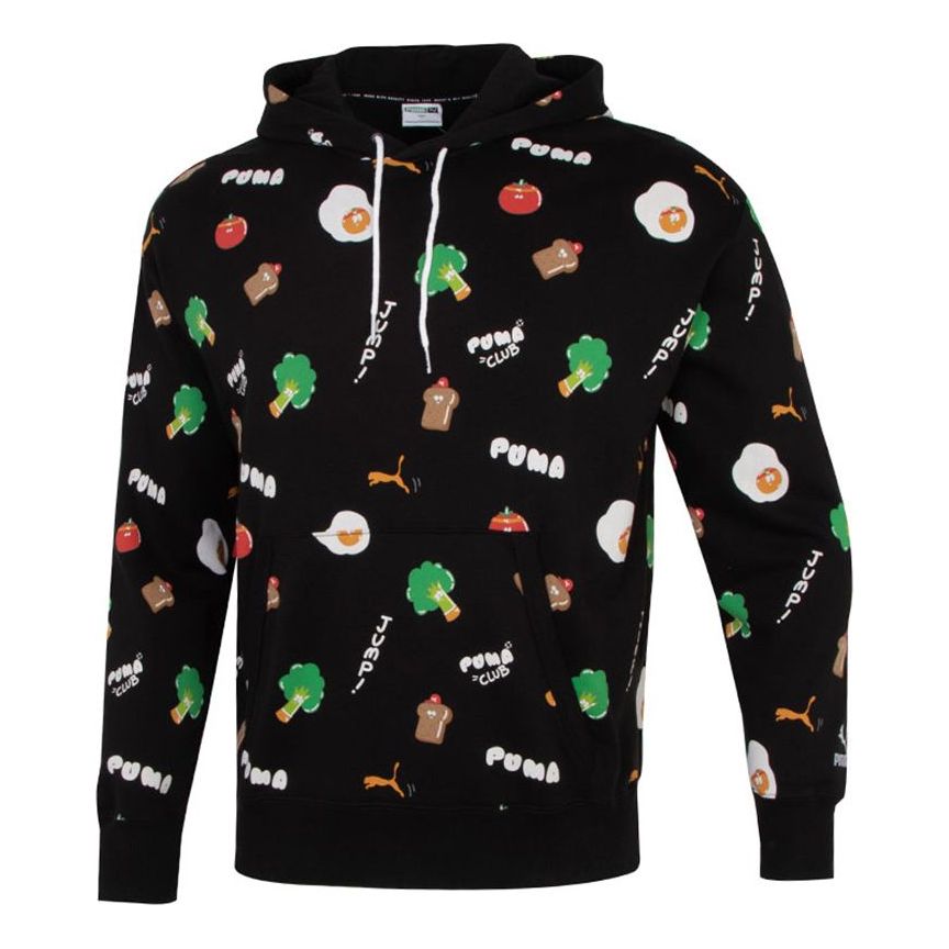PUMA Sports Breathable Cartoon Printing Running Breathable Casual Pullover Black 533200-01
