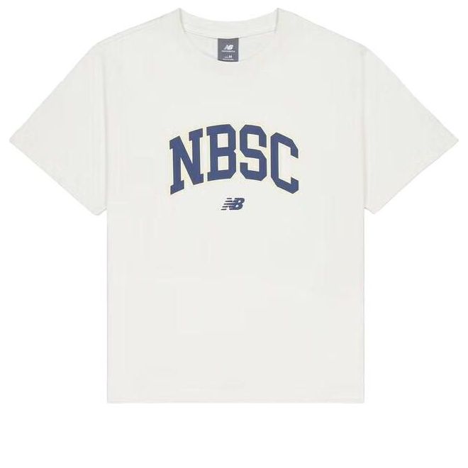 (WMNS) New Balance Big NBSC T-Shirt Asia Sizing 'White Blue' AWT42313-CIC