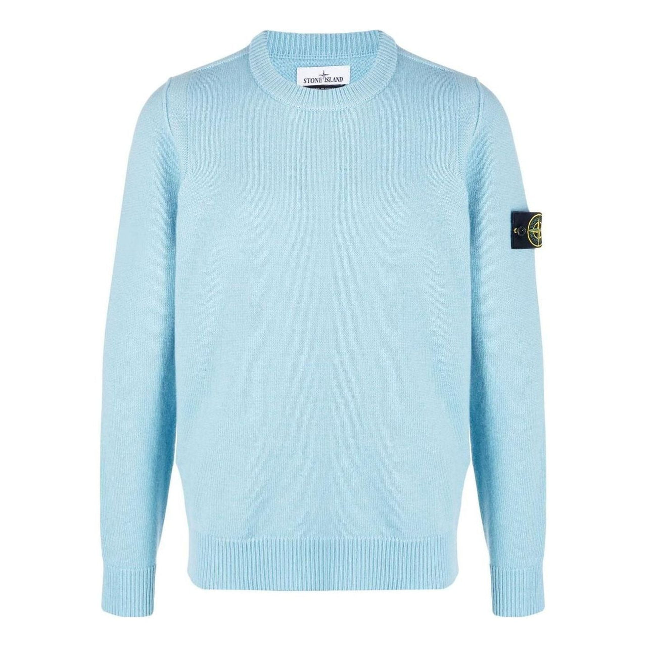 STONE ISLAND Logo Patch Knit Sweater 'Ocean Blue' 7915508A3-V0041