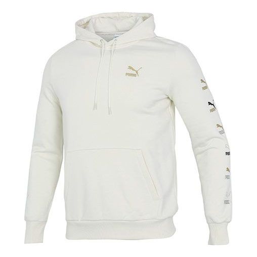 PUMA Sports Running Casual Loose hooded Pullover Long Sleeves White 533145-73