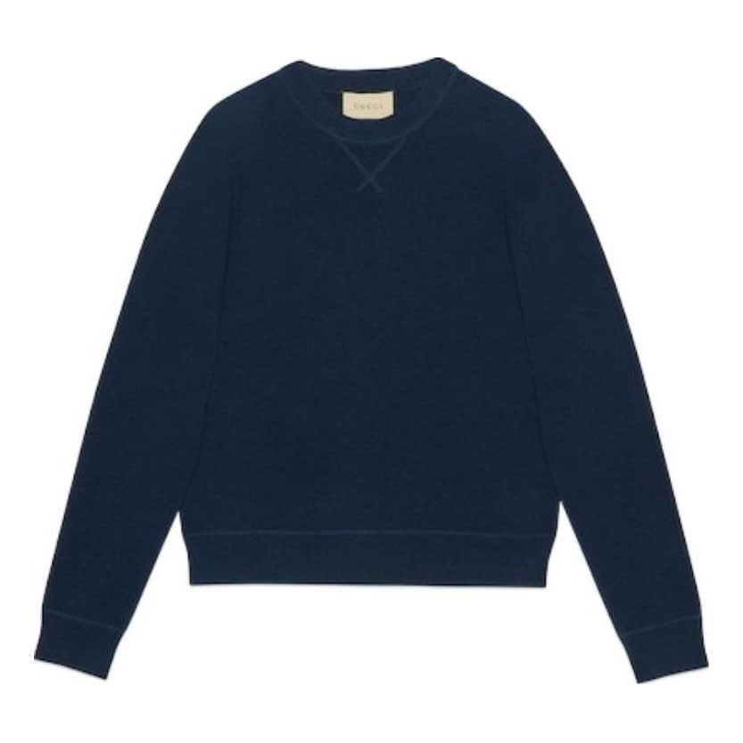 Gucci Cashmere Jumper With Gucci Embroidery 'Dark Blue' 763313-XKDOB-4440