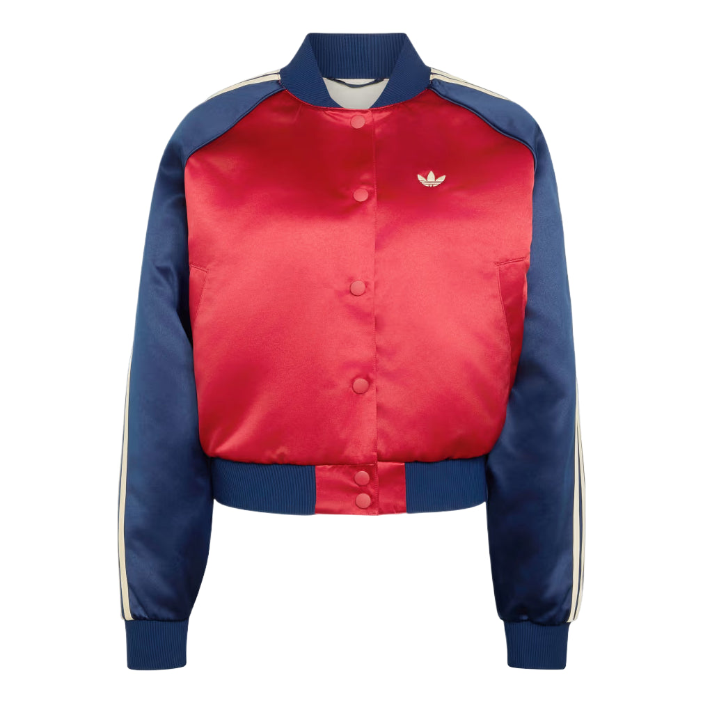 (WMNS) adidas Satin Bomber Jacket Asia Sizing 'Team Victory Red Night Indigo Warm Vanilla' KT2646