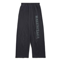 Balenciaga Stencil Type Baggy Sweatpants 'Black Grey' 771081TQVA41750