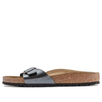 Birkenstock Madrid Birko-Flor Narrow Fit Sandals 'Metallic Black' 1021532