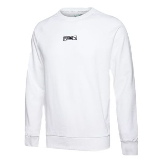 PUMA Sports Round Neck Pullover Couple Style White 597358-02