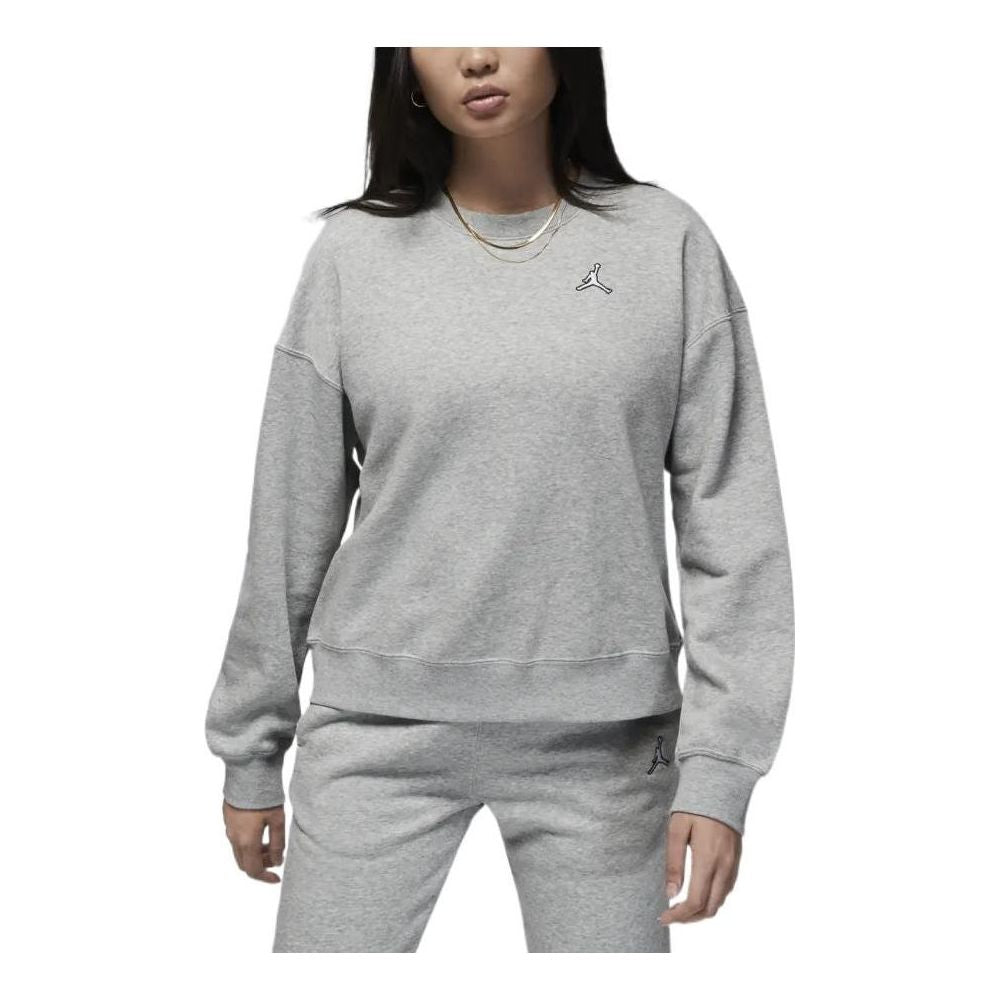 (WMNS) Air Jordan Brooklyn Fleece Crewneck Sweatshirt 'Grey' DQ4463-063