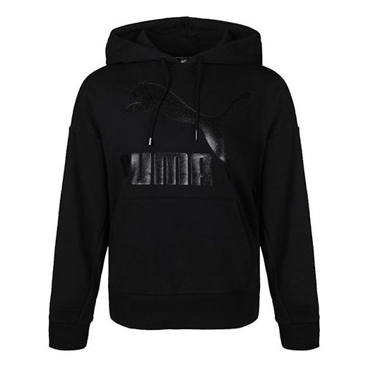(WMNS) PUMA Classics Logo Hoodie 'Black' 599197-51