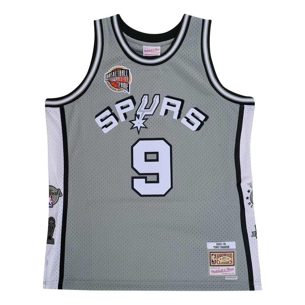 Mitchell & Ness x NBA San Antonio Spurs Hall Of Fame Swingman Jersey 'Tony Parker 9' SMJY6866-SASYYTPAGREY