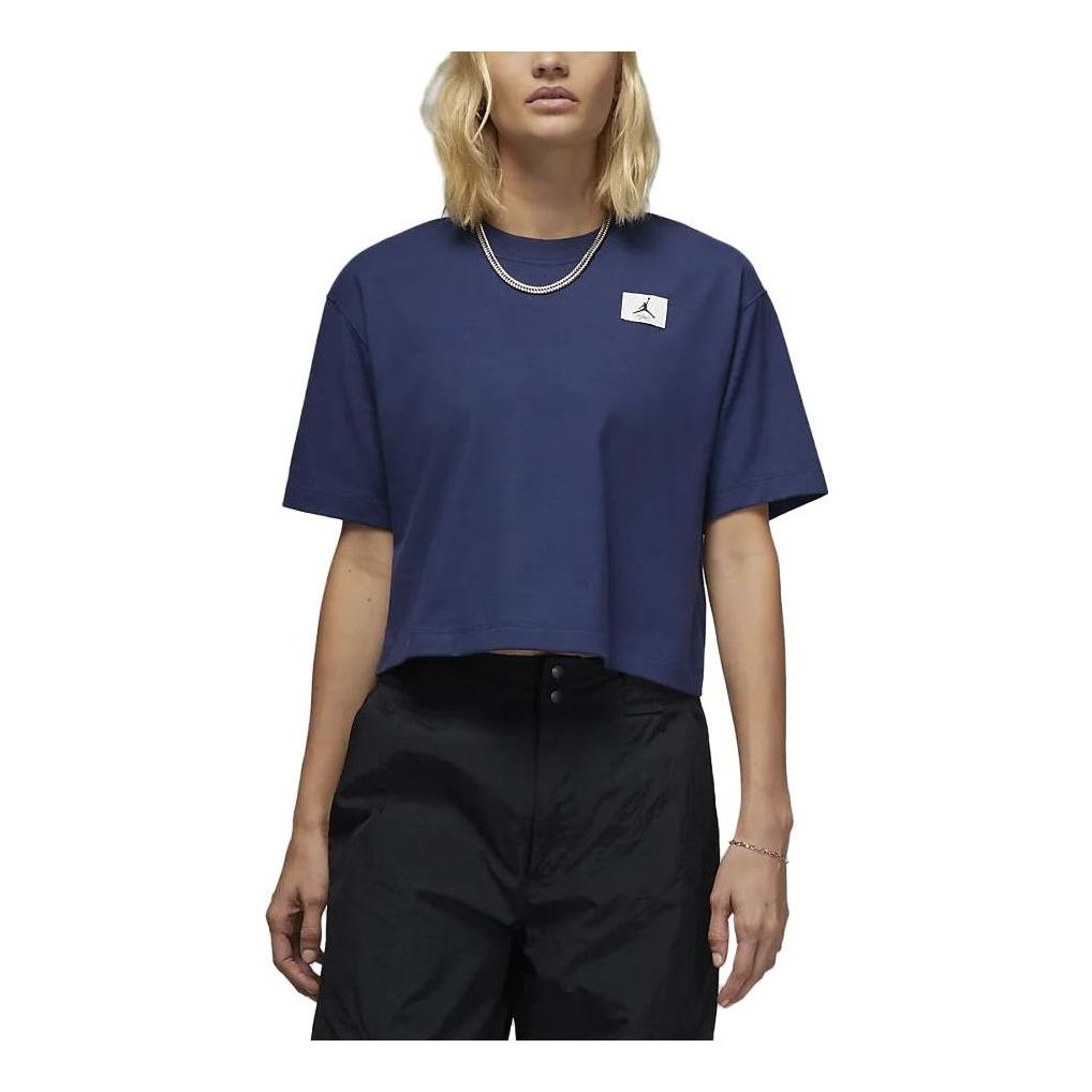 (WMNS) Air Jordan Essentials Boxy T-Shirt 'Midnight Navy' DO5038-410