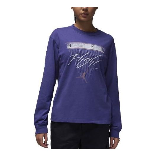 (WMNS) Air Jordan x Nike Long-Sleeve Graphic T-Shirt 'Purple' FD7205-502