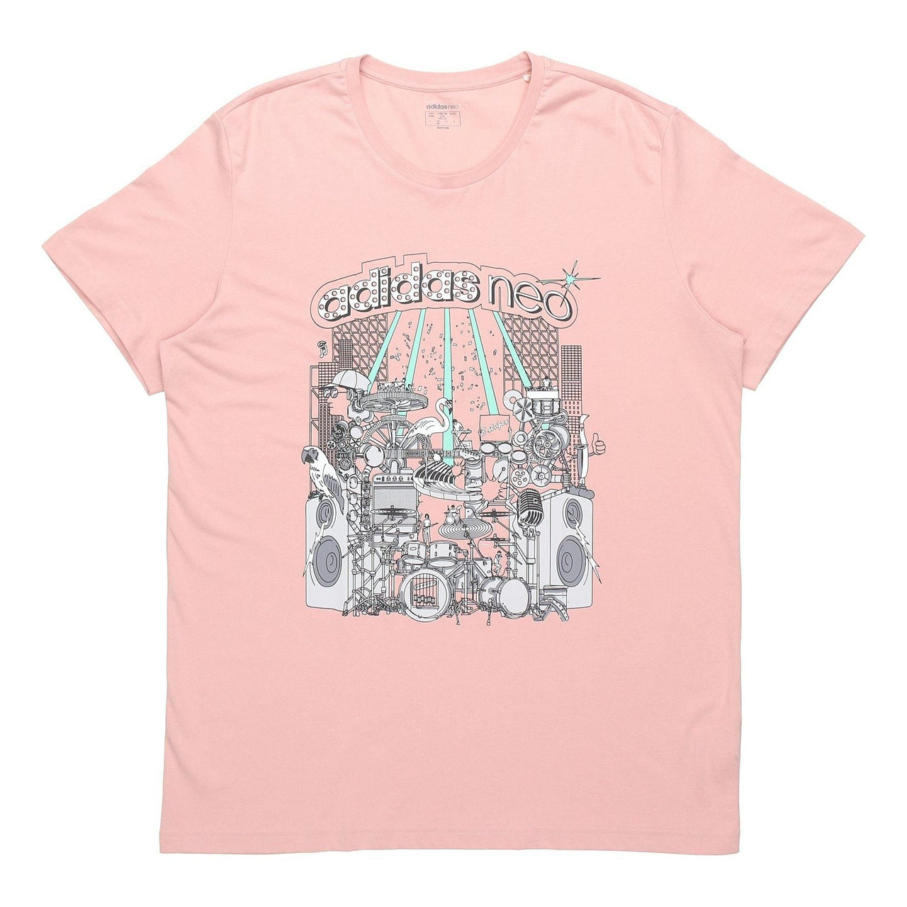 adidas neo M Faves Tee Sports Short Sleeve Pink GL1192