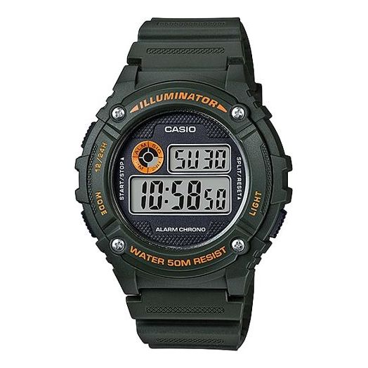 CASIO Waterproof Sports Dark Green Digital W-216H-3BVDF