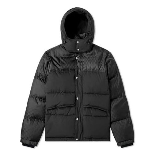 Gucci GG Jacquard Down Jacket For Men Black 553281-Z4218-1000