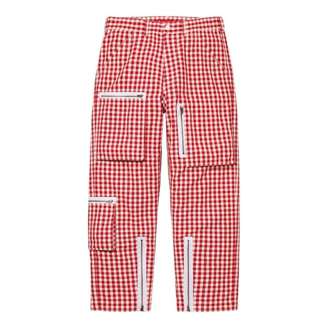 Supreme Gingham Flight Pants 'Red White' SUP-SS23-168