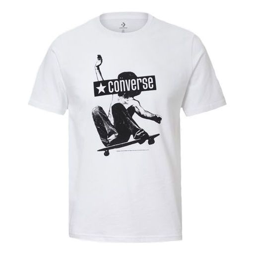 Men's Converse All Star Skateboard Printing Short Sleeve Printing White 10019085-102