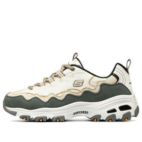 (WMNS) Skechers D'Lites - Biggest Fan Shoes 'White Olive Green' 896273-OWGN