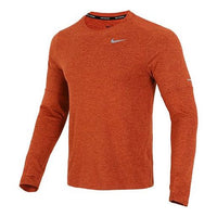 Men's Nike Reflective Logo Training Sports Running Long Sleeves Orange Red T-Shirt DD4755-670
