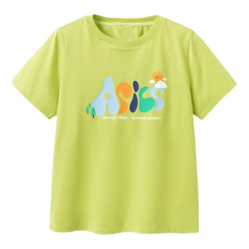 (GS) ASICS Colorful Logo T-Shirt 'Green' 332241173084-752