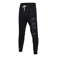 Men's Nike AF-1 Printing Knit Windproof Bundle Feet Long Pants/Trousers Black AH2031-010