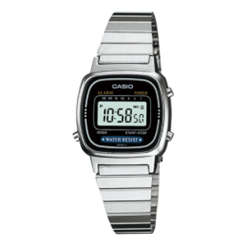 CASIO Quartz Waterproof Unisex Silver Digital LA670WA-1
