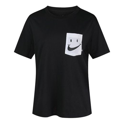 (WMNS) Nike Sportswear Smiling Face Short Sleeve Black CJ7943-010