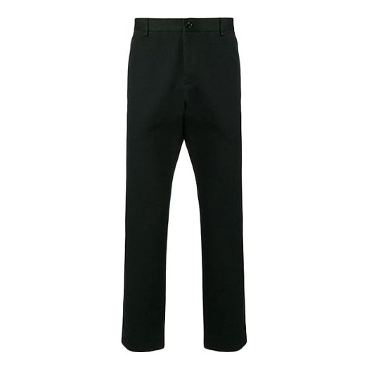 Men's Gucci SS21 Solid Color Cotton Casual Loose Long Pants/Trousers Black 519546-Z396H-1000