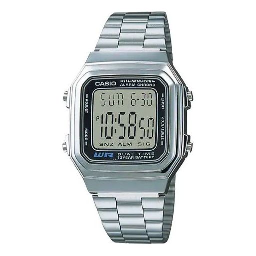 Casio Retro Fashion Digital Watch 'Silver Black' A178WA-1AJH
