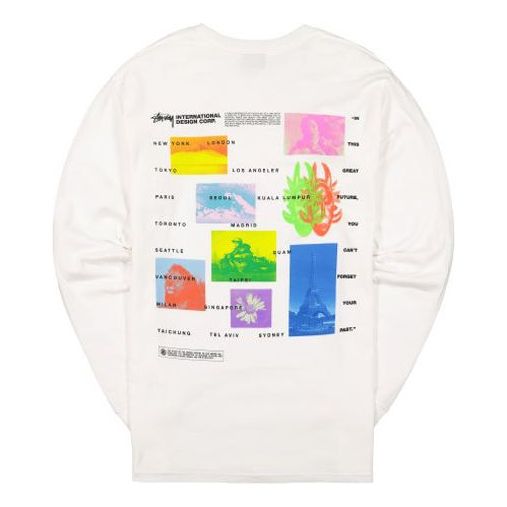 Stussy Great Future Back Printing Long Sleeves Round Neck Unisex White 1994444-1201