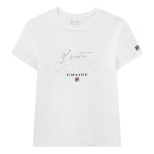 (WMNS) FILA Sports Casual Short Sleeve White T-Shirt F11W028122F-WT