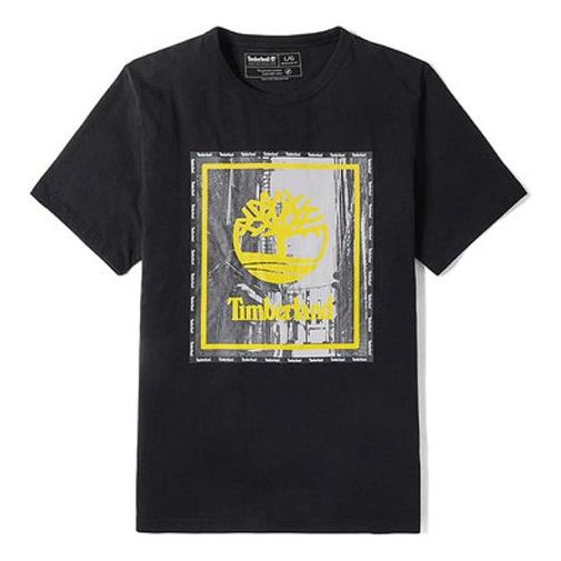 Men's Timberland Printing Round Neck Short Sleeve Black A234Y001