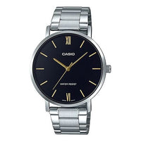 CASIO Stainless Steel Strap Waterproof Quartz Mens Silver Analog MTP-VT01D-1B