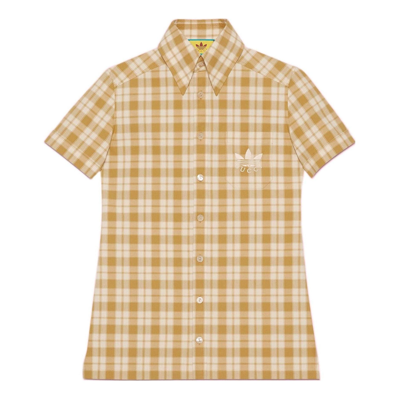 Gucci x adidas Check Cotton Shirt 'Beige White' 702098-ZAJPU-9228