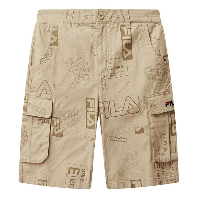 FILA Printing Cargo Sports Shorts Khaki F11M038803F-LK