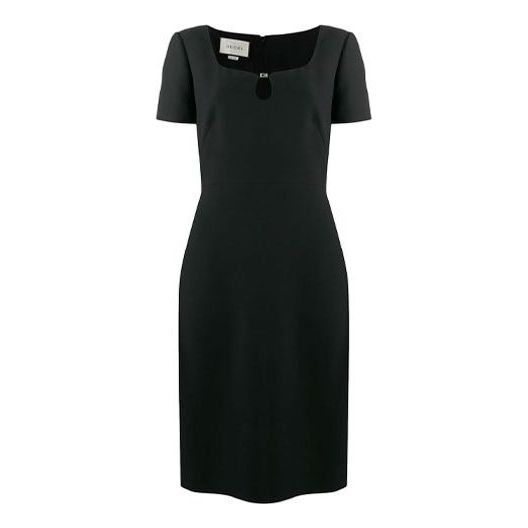 (WMNS) Gucci Wool Silk Tight Dress 'Black' 631484-ZAD88-1000