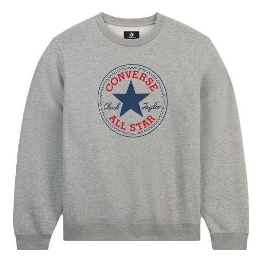 (WMNS) Converse Go-To All Star Patch Standard-Fit Fleece Crew Sweatshirt Asia Sizing 'Vintage Grey Heather' 10025472-A03
