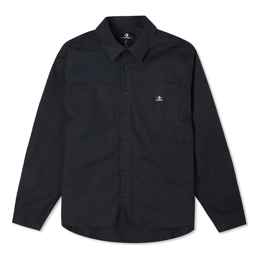 Converse Carpenter Pocket Button Down Long Sleeve Shirt 'Black' 10022950-A03