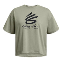 (WMNS) Under Armour x Lunar New Year Curry Graphic T-shirt 'Green' 1383314-504